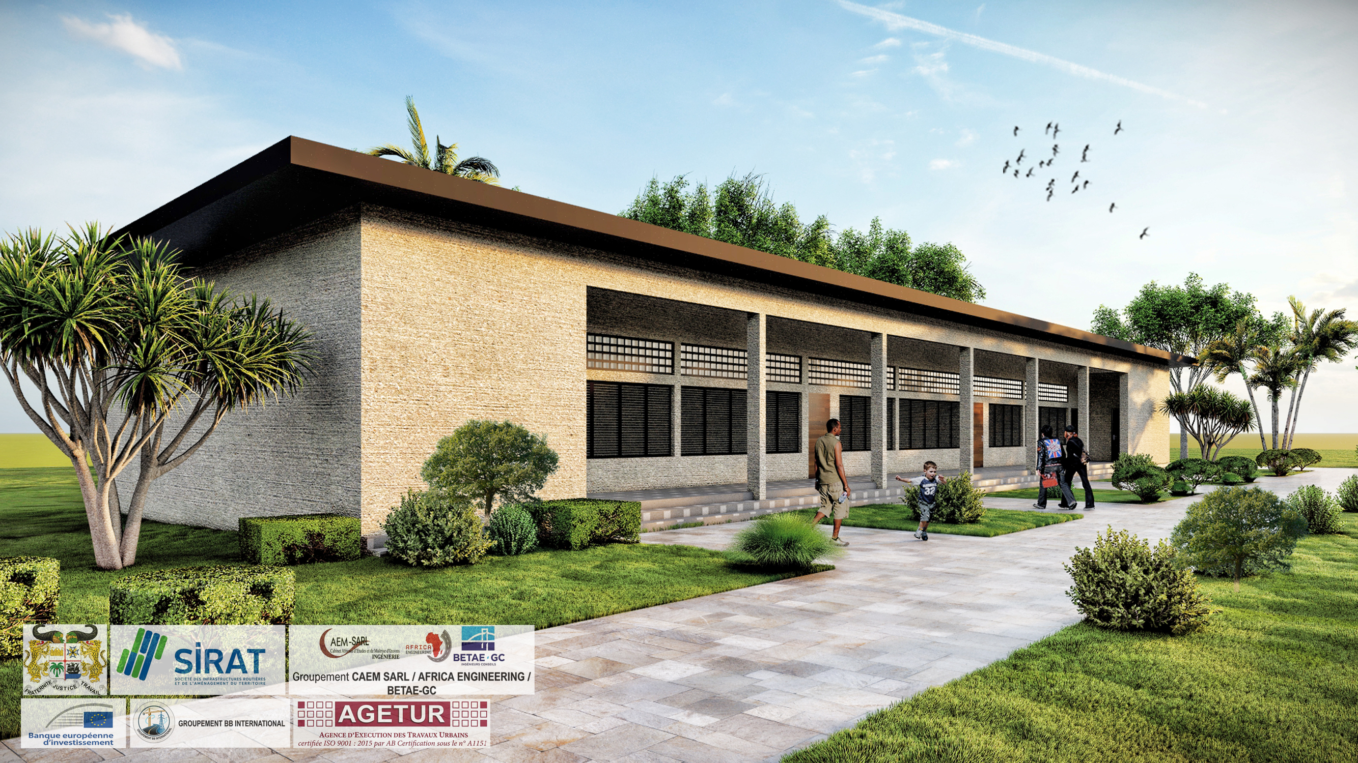 Architecture moderne d'une école construite au Bénin par le Groupement BB International