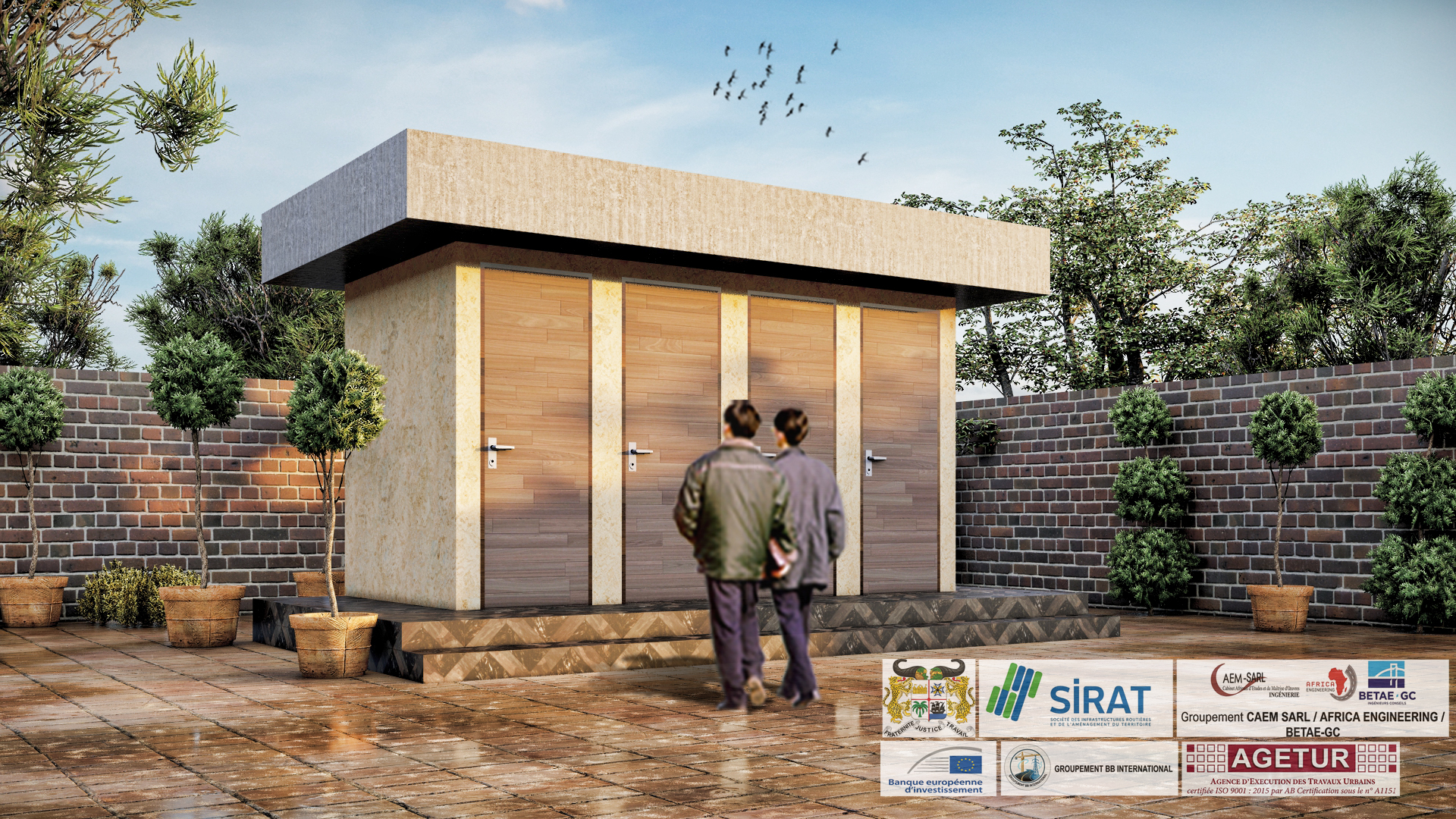 Construction de toilettes publiques par le Groupement BB International dans le cadre du projet PAPVS